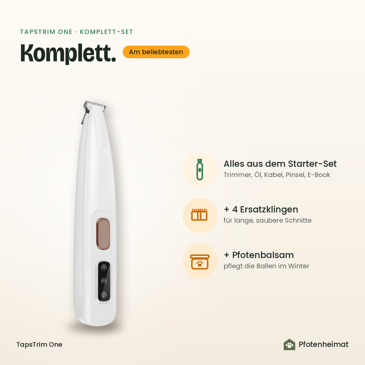 Komplett-Set: Starter-Set plus 4 Ersatzklingen und Pfotenbalsam
